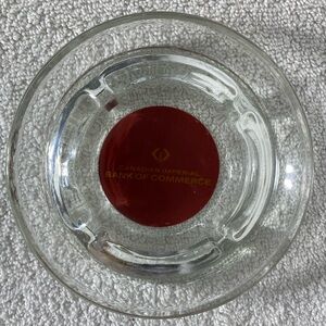 Vintage Mid Century CIBC Canadian Imperial Bank of Canada Round Glass Ashtray